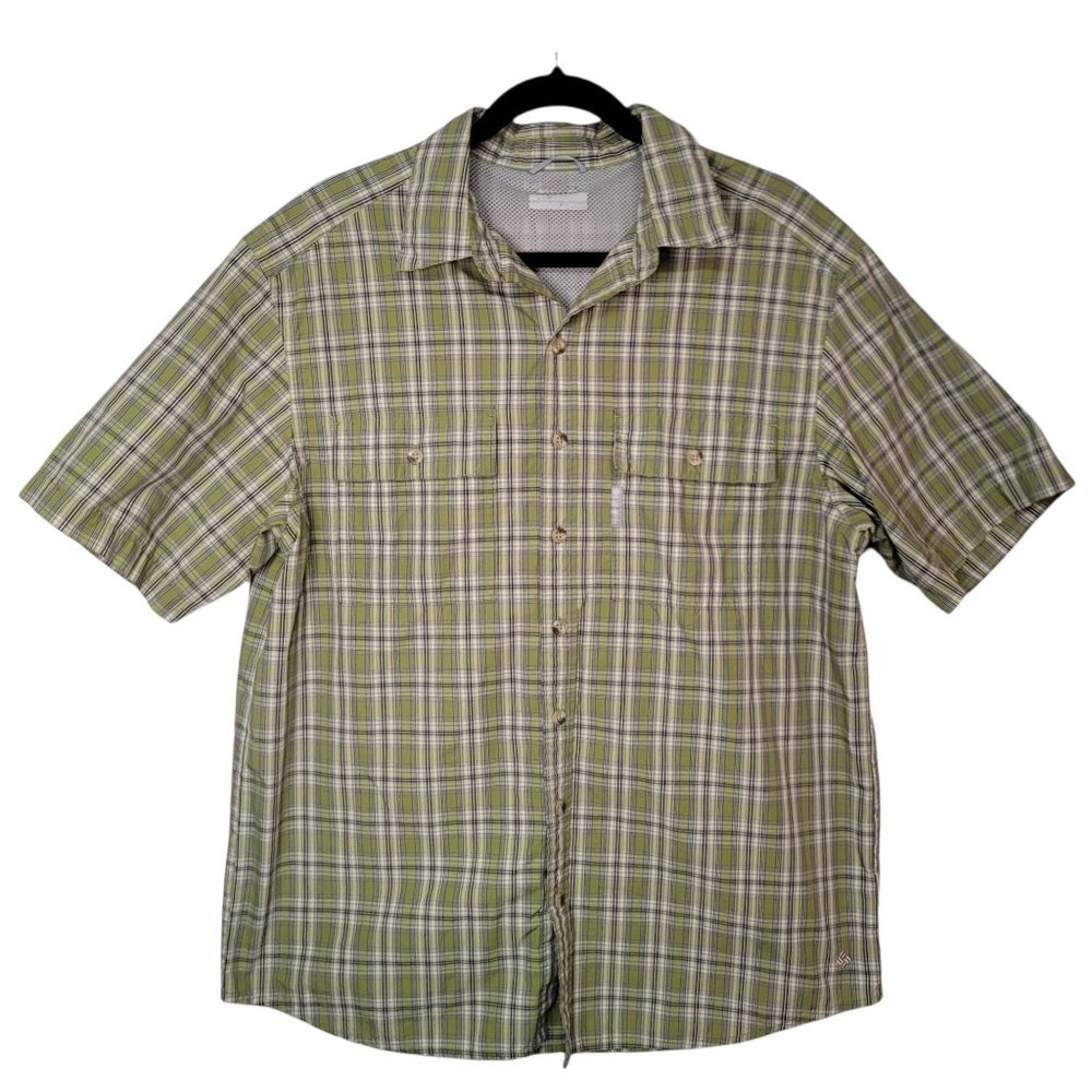 Columbia Omni-Shade Green Plaid Button Down Shirt